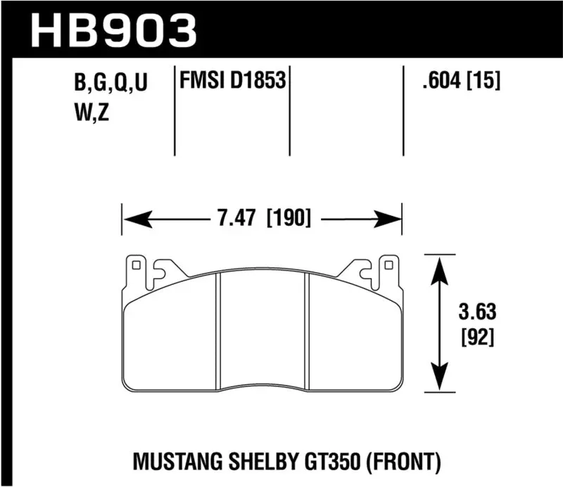 Hawk Hp Plus Front Brake Pads – Engineered For 2015–2017 Ford Mustang Shelby Gt350/Gt350R 1
